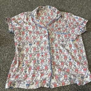 Roller Rabbit Hamptons Monkey Print Pajama Top